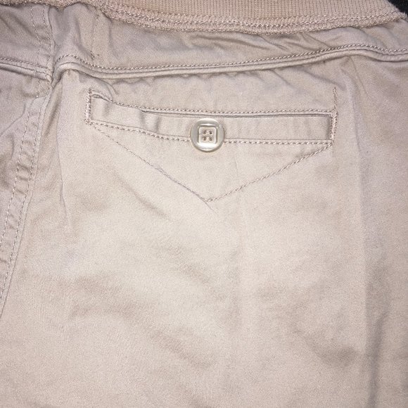 Jolt Maternity Juniors 3 Tan Cotton Blend Pull On Flat Front Flared Leg Khakis - Picture 10 of 11